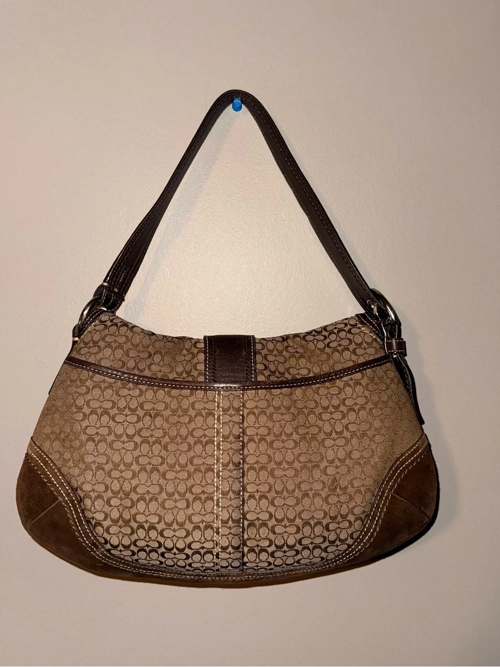Coach SoHo brown signature buckle bag Y2K